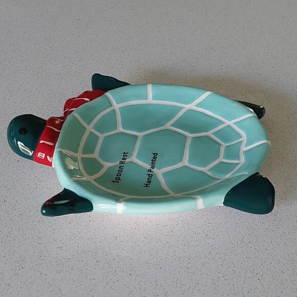 NEW Holiday Ceramic Coastal Turtle Spoon Rest - Picture 7 of 9